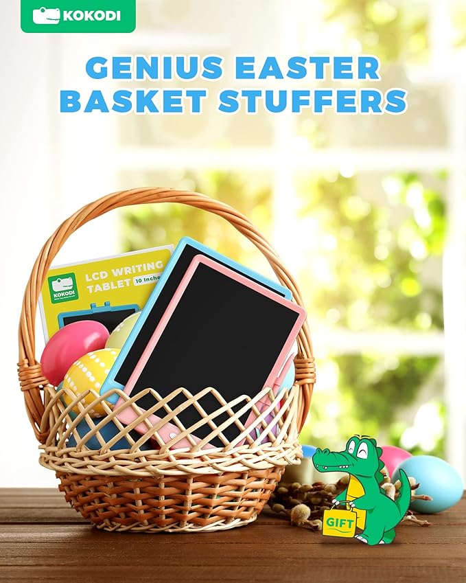 KOKODI LCD Writing Tablet, Valentines Day Gifts for Kids，10 Inch Colorful Toddler Doodle Board Drawing Tablet, Erasable Reusable Electronic Drawing Pads, Educational and Learning Toys for Kids