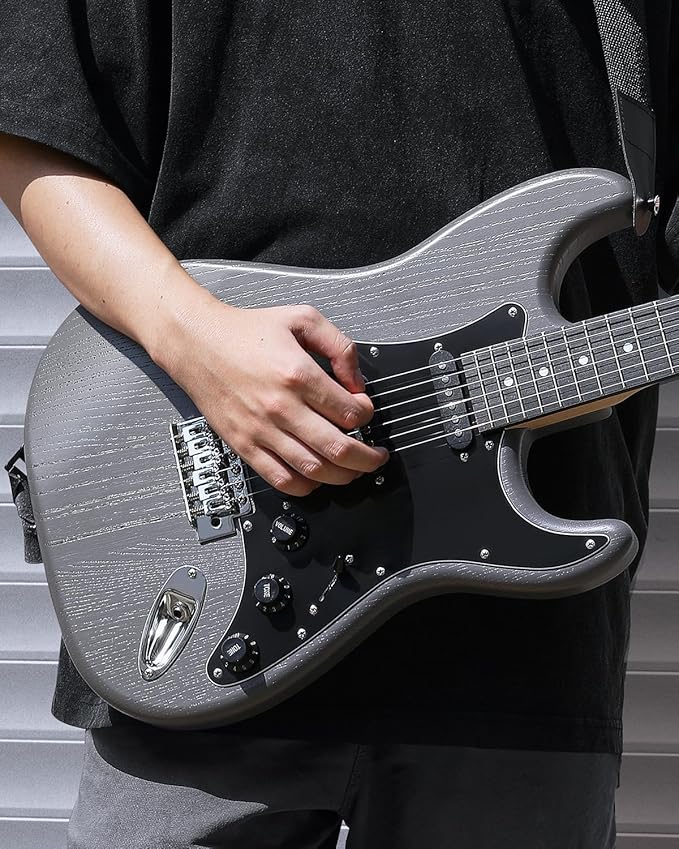 DONNER DST-80 Electric Guitar 39” Beginner Electric Guitar Kit with Amp, Classic SSS Pickup Complete with Gig Bag, Tuner, Capo, Strap, Picks, and Free Online Lessons