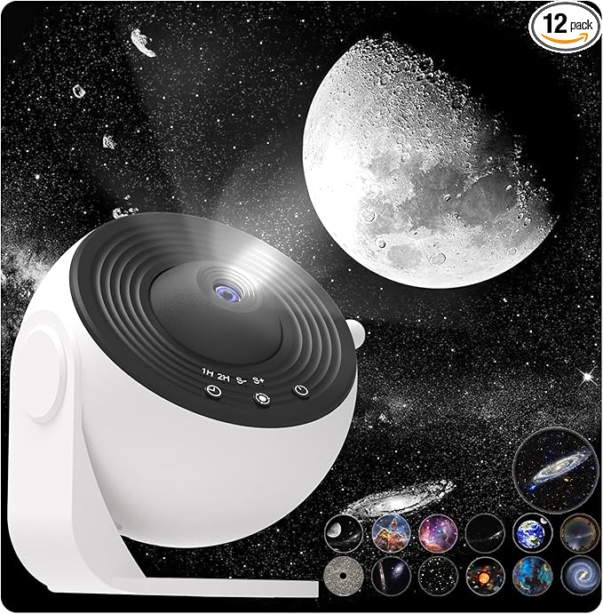 Planetarium Star Projector,Galaxy Projector for Bedroom,Ultra Clear Galaxy Night Light with 4K Replaceable 13 Galaxy Discs 360 Degree Rotation Real Sky Light for Kids Room Birthday Valentines Gift