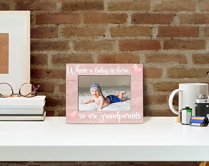 Baby Picture Frame, Ultrasound Picture Frames, When a Baby is Born So is a Grandparents, New Grandparents Gifts First Time 2025, Photo Frame 4x6(pink)