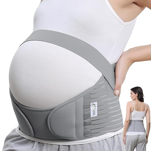 NeoTech Care Pregnancy Support Maternity Belt, Waist/Back/Abdomen Band, Belly Brace (Size XXL, Grey Color)