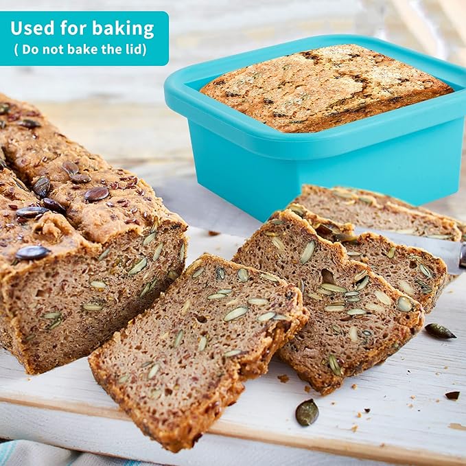 Silicone Freezing Tray with Lid - 2-Cup 4 Pack Freezer Containers,Make 1 Perfect Freezing,Storing Soups, Foods, Stews, Dips or Sauces Simple and Convenient Color Aqua