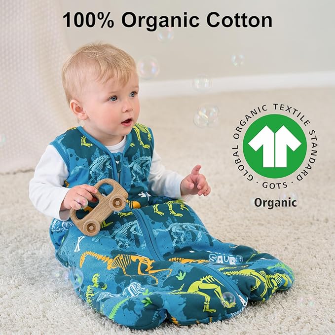 Yoofoss Baby Sleep Sack 12-18 Months, 1.5 Tog Baby Wearable Blanket with 2-Way Zipper, 100% Cotton Organic Fabric Winter Infant Sleeping Sack, Warm Soft Comfy