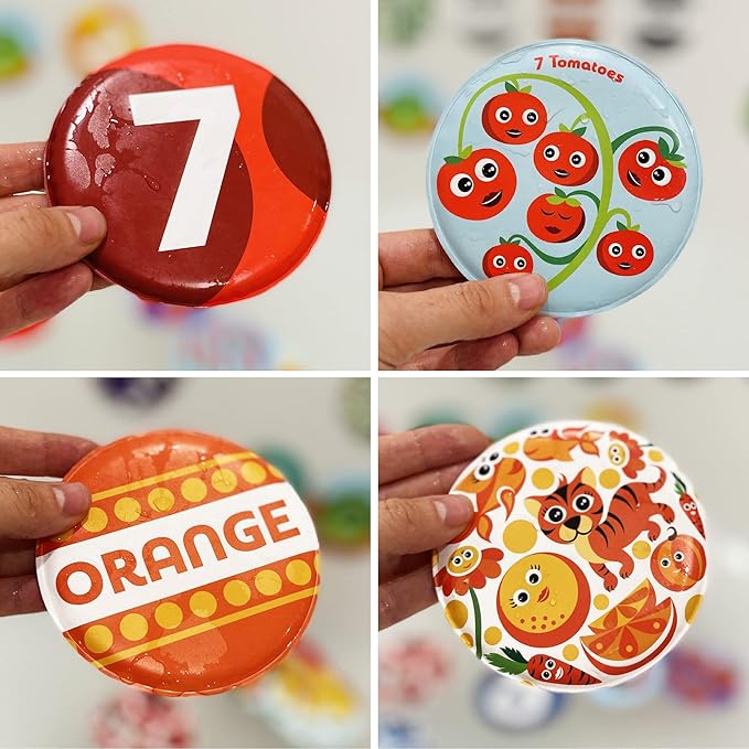 Floating Baby Flash Cards for Bathtub - Learn Numbers, Counting and Colors - Educational Bath Toys for Babies & Toddlers 3 Plus Months (Set of 21)