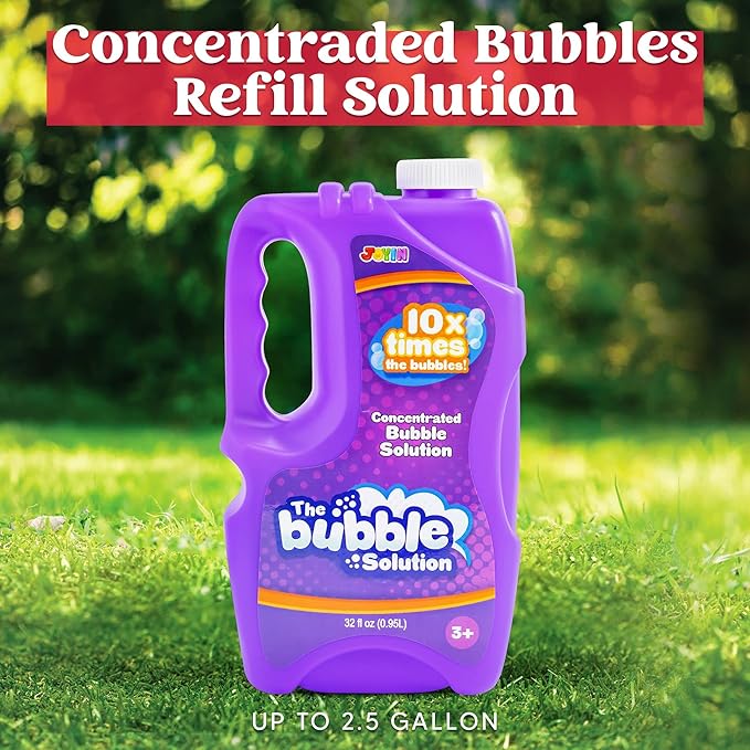 JOYIN 32 oz Bubble Solution Refills (Close to 1L/ 2.5 Gallon), Concentrated Solution for Bubble Machine, Wands, Blower, Easter (Purple)