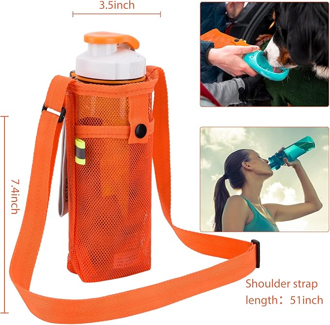 Tainehs Water Bottle Holder Carrier with Adjustable Shoulder Strap - Beach & Sports Bottle Bag for Hiking, Gym, Camping, Walking, Travel