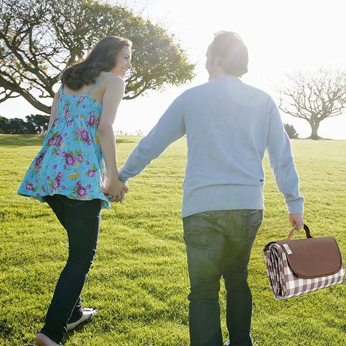 Beach Blanket Extra Large Picnic Blanket Sand Free Waterproof Outdoor Indoor Blanket Lightweight Easy Fold Handy Mat Portable Beach Mat for Camping Hiking Travel Park Grass