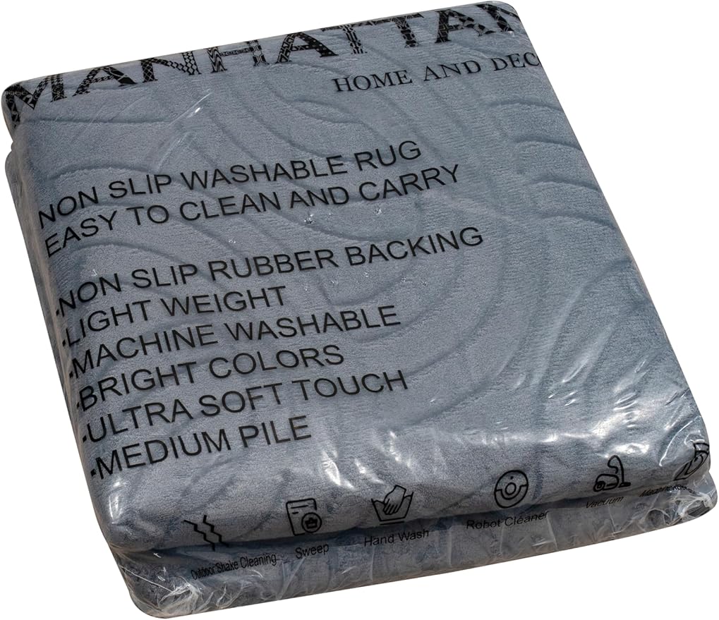 Non-Slip Washable 5x7 Area Rugs for Living Room Bedroom, Ultra Soft Bedside Rug, Indoor Floor Carpet for Kids Girls and Boys, Dorms, Nursery Rooms, Non-Skid Area Rug, Circle Anthracite Grey, 5'x7'