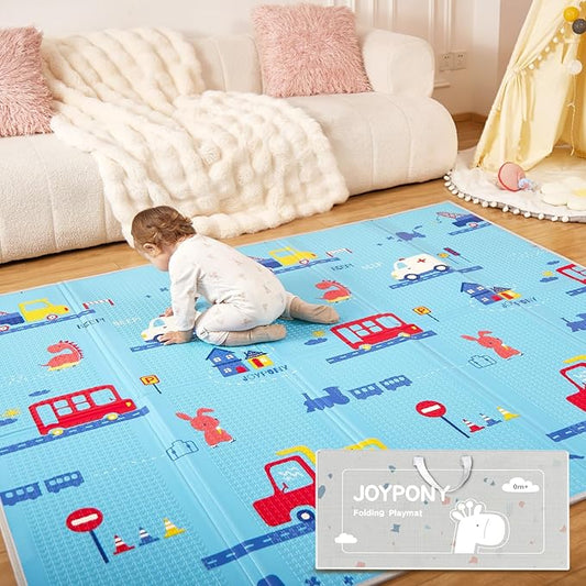 Baby Play Mat, Foldable Play Mats for Babies and Toddlers, Waterproof & Anti-Slip Baby Floor Mat for Tummy Time, Baby Mat for Floor with Travel Bag for Indoor Outdoor 71x59x0.4 inches
