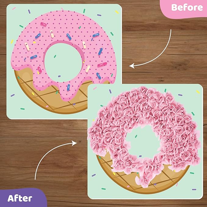 jackinthebox Poke Poke Art for Kids - Candyland Theme, Mess-Free Fabric Art and Craft, Flower Pressing Kits, Gift for Kids, Girl Gifts, DIY Activity Boy Gift, Toys for Girls and Boys Ages 4 5 6 7 8