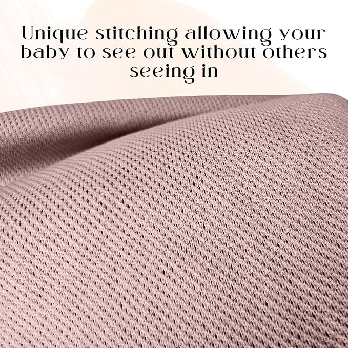 Peekaboo Nursing Cover Up for Breastfeeding - Breathable Knit - Soft Organic Cotton & Cashmere Breast Feeding Poncho for Women - Privacy Feature - Includes Mesh Laundry Bag (Mauve)