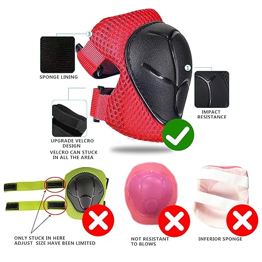 Knee Pads for Kids Kneepads and Elbow Pads Toddler Protective Gear Set Kids Elbow Pads and Knee Pads for Girls Boys with Wrist Guards 3 in 1 for Skating Cycling Bike Rollerblading Scooter