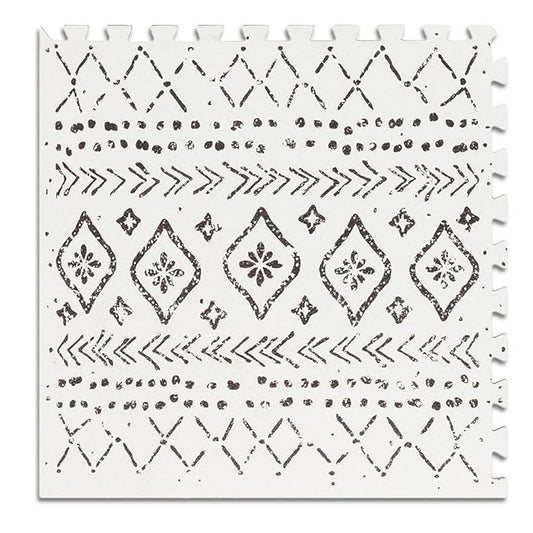 Baby Play Mat for Floor – 4x6ft Boho | Soft Non Toxic Premium EVA Foam Tiles for Tummy Time, Crawling & Playroom – Waterproof Interlocking Floor Mat for Babies & Toddlers by Lillefolk (6 Tiles)