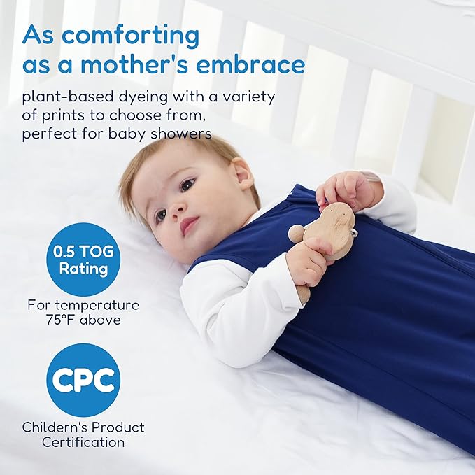 TotAha Sleep Sack 6-12 months, Buttery Soft Swaddle Transition Wearable Blanket Baby Sleeping Bag for Girl Boy,3 Pack 0.5 TOG