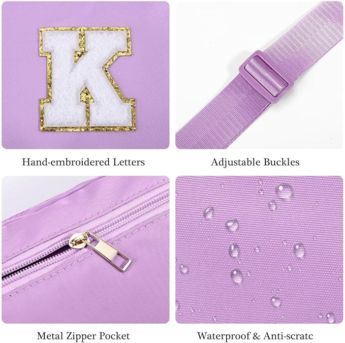 YOOLIFE Birthday Gifts for 4 5 6 7 8 9 10 11 12 13 14 Year Old Girls - Initial Fanny Pack Belt Bag Purse for Girls Teens Daughter Sister Niece, Personalized Trendy Stuff for Teen Girl Kids | Purple G