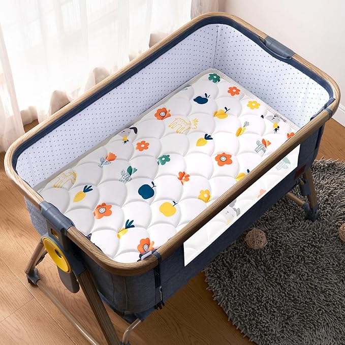 VIVIDVIBEBEARPAS Baby Bassinet Mattress 47 x 23.6 inches- Firm Support and Comfort Premium Foam,Noiseless and Odorless,Hypoallergenic Small Crib Mattress, Fits Moses Basket