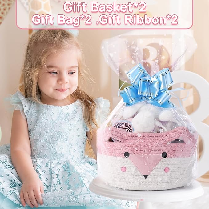 Large Baby Basket Toy Storage 3 Pack, (20"x13.8") Woven Baby Laundry Basket, Stuffed Animal Storage.