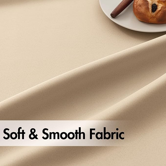 ANRODUO Back Tab Blackout Curtains for Bedroom Living Room, Rod Pocket Pinch Pleated Thermal Insulated Room Darkening Curtains 72 Inches Long 2 Panels, Beige, 42 x 72 Inch