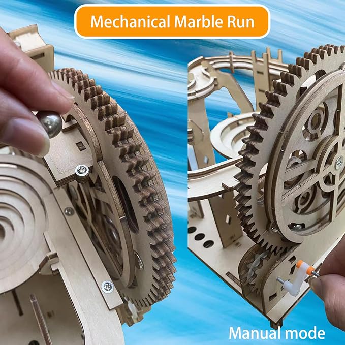 3D Wooden Puzzle Marble Run for Adults Kids - DIY Mechanical Puzzle Assembly Model Building Kit Wood Crafts for Boys and Girls Age 14+ Years Old