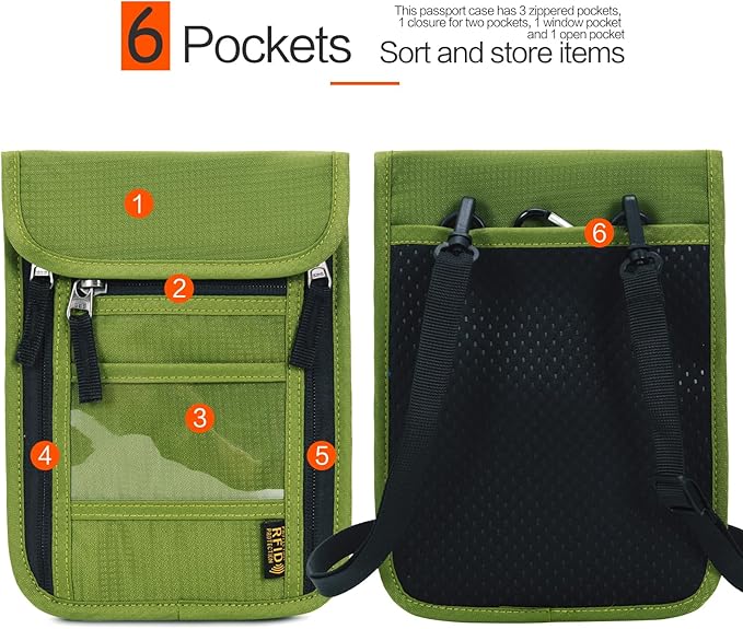 Neck Wallet Lightweight RFID Blocking Waterproof Travel Pouch for Women Men