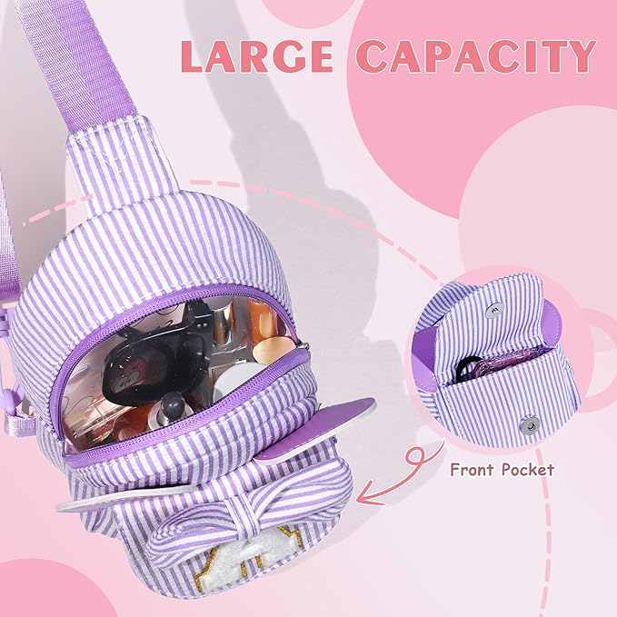 Small Sling Bags for Girls Kid - Personalized Gifts for Girls Kids, Sister Granddaughter Birthday Gift for Kids Daughter Sister Little Girl Gifts Trendy Stuff Initial Sling Bag (Purple A)