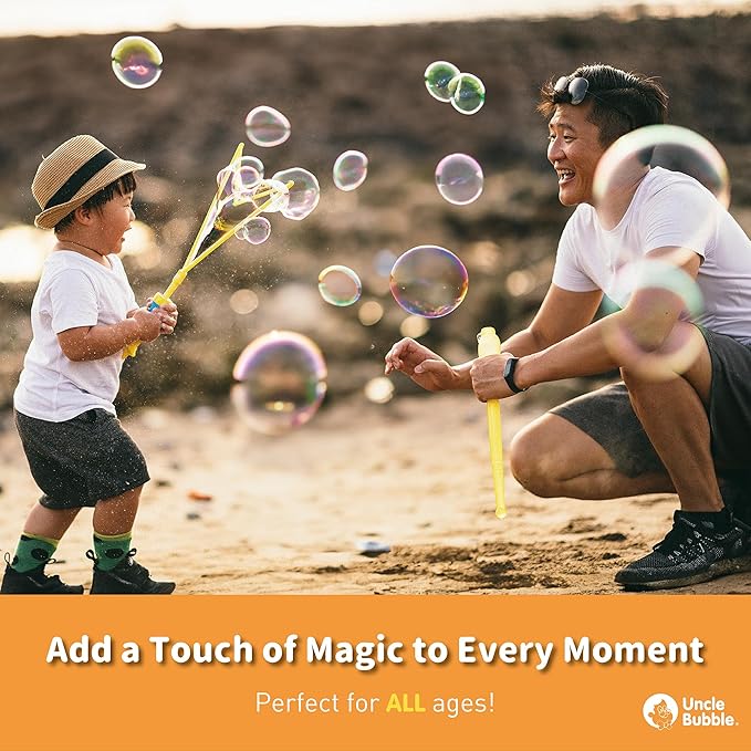 Uncle Bubble Concentrated Bubble Solution (up to 12L/3.2 Gallons) Regular Bubbles for Bubble Machine, Bubble Gun, Bubble Wands, Bubblw Mower, Bubble Juice Refill. Make 6L/1.6 Gallons for Giant Bubble