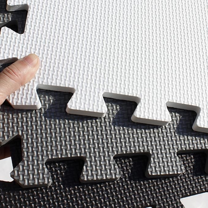 MQIAOHAM® 18 Pieces + 18 Edges Puzzle Play Mats, Soft Baby Play Mat, Kids Interlocking Foam Floor Tiles, Toddlers Carpet Playmats XZ301018-101110112