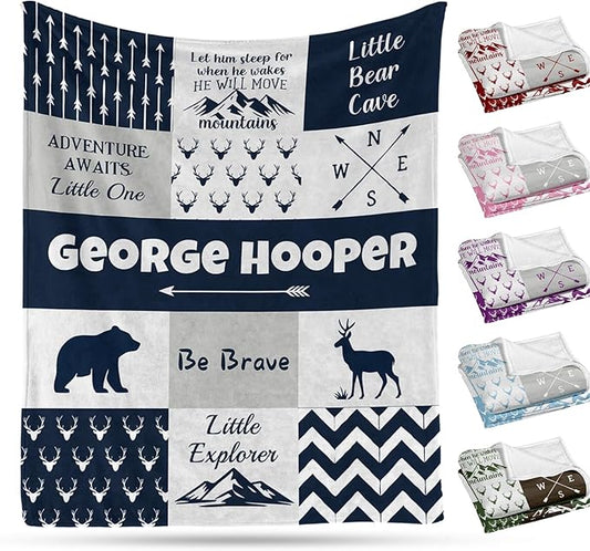 Ship Next Day, Personalized Baby Blanket – Printed in USA, Custom Baby Blanket for Boys & Girls, Baby Blanket with Name, Baby Shower, Easter, Christmas, Birthday Newborn & Toddler Gifts, Baby Gifts