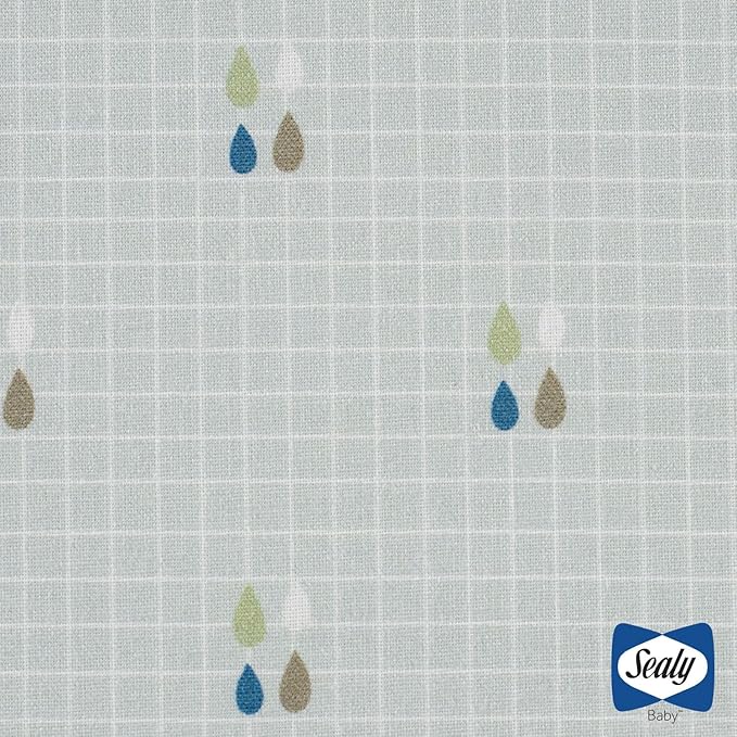 SEALY BABY Children's Floor Cushion, Kids, Toddler Play Mat & Soft Lounger (Drops & Robin Blue)