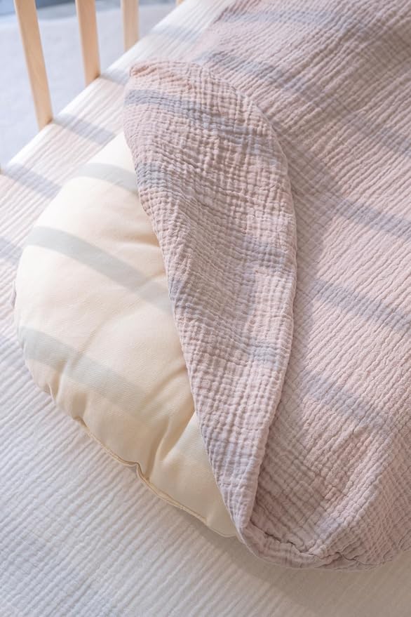 Little Jump Cotton Muslin Baby Lounger Covers, 2 Pack, Soft Removable Slipcovers for Newborn Infant Lounger, for Girls Boys (Bunny)