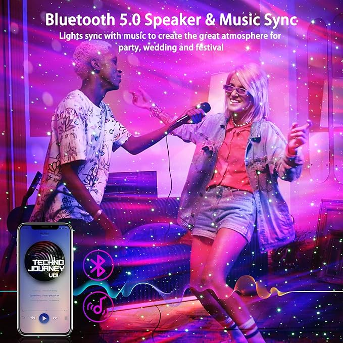 Aurora Projector - AIRIVO Star Projector for Kids Adults, Night Light Projector Bluetooth Speaker White Noise, Galaxy Projector Northern Lights for Bedroom Decor, Party, Ceiling