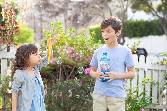 Gazillion Giant Bubble Solution 1¯L Creates Huge, Extra Elastic Bubbles, Safe & Non Toxic, Includes 7 in 1 Bubble Wand, Outdoor Refill for Wands, Machines & Kids Party Fun Ages 3