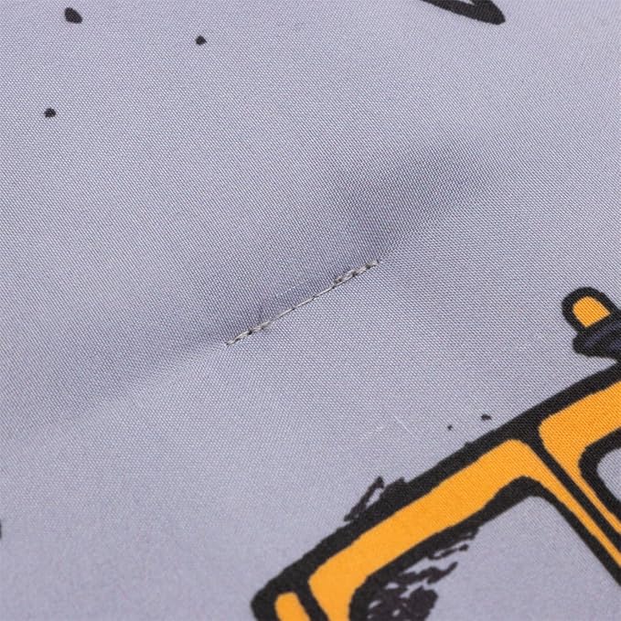 NTBED 4 Pieces Construction Toddler Bedding Set for Baby Boys, Excavator Truck Vehicles Cars Printed, Includes Comforter, Flat Sheet, Fitted Sheet and Pillowcase,Grey