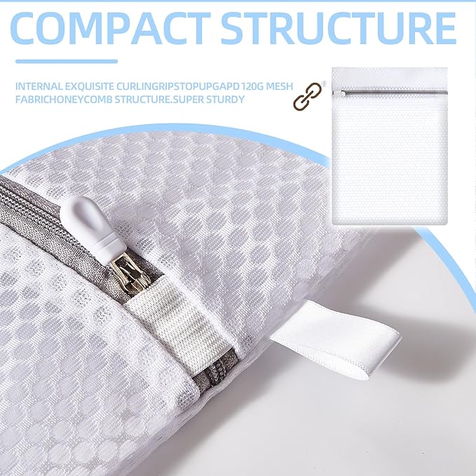 Mesh Laundry Bags, Mesh Wash Bags, Durable Mesh Structure with Strong Zipper, Suitable for Underwear, Delicate Clothes, Pants, Shoes, Socks Washing (Honey mesh, Large 20 * 24in*3pcs)