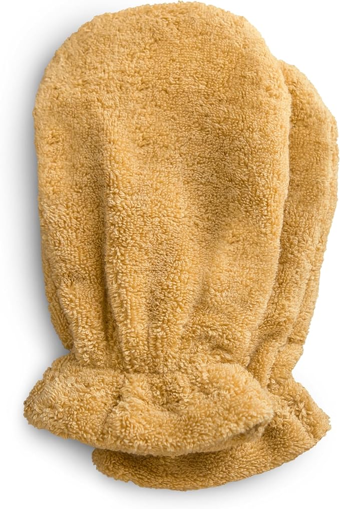 mushie Baby Bath Mitt | Organic Cotton | Pack of 2 (Fall Yellow)