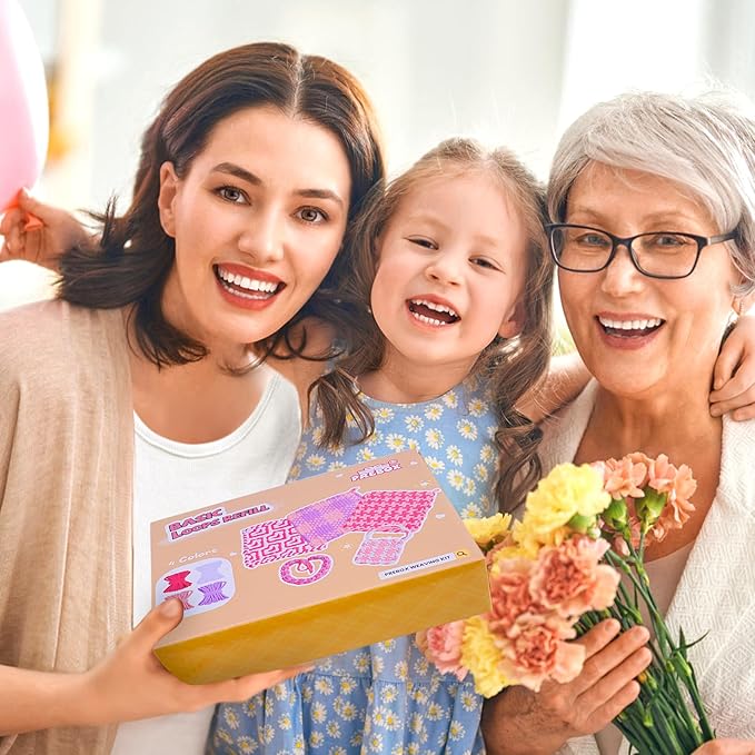 PREBOX 10’’ Potholder Weaving Loom Kit Refill Loops, DIY Crafts Supplies for Kids & Beginners, 112 Colorful Loops to Make 2 Large Pot Holders