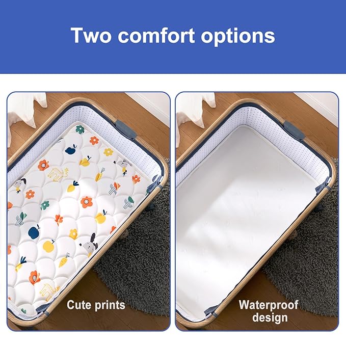 VIVIDVIBEBEARPAS Baby Bassinet Mattress 47 x 23.6 inches- Firm Support and Comfort Premium Foam,Noiseless and Odorless,Hypoallergenic Small Crib Mattress, Fits Moses Basket