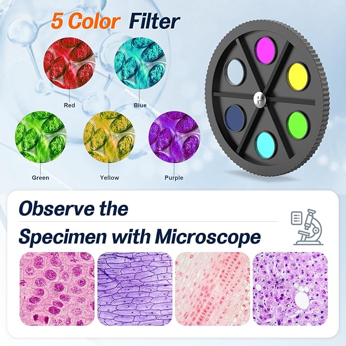 Microscope for Adults and Kids - 40X-2000X Monocular Microscopes with Slides Set, Dual Led Light, Phone Adapter, Professional Biological Optical Microscopes for Students School Home Education