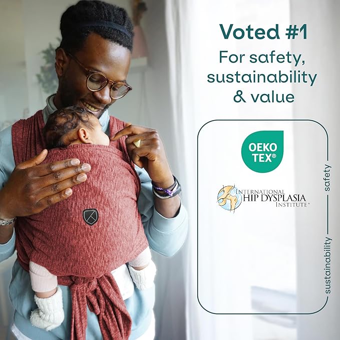 Koala Babycare Baby Carrier Wrap, Easy to Wear As a T-Shirt - Original Baby Carrier Newborn to Toddler - Sling One Size Fits All - Baby Wraps Carrier Up to 22lbs