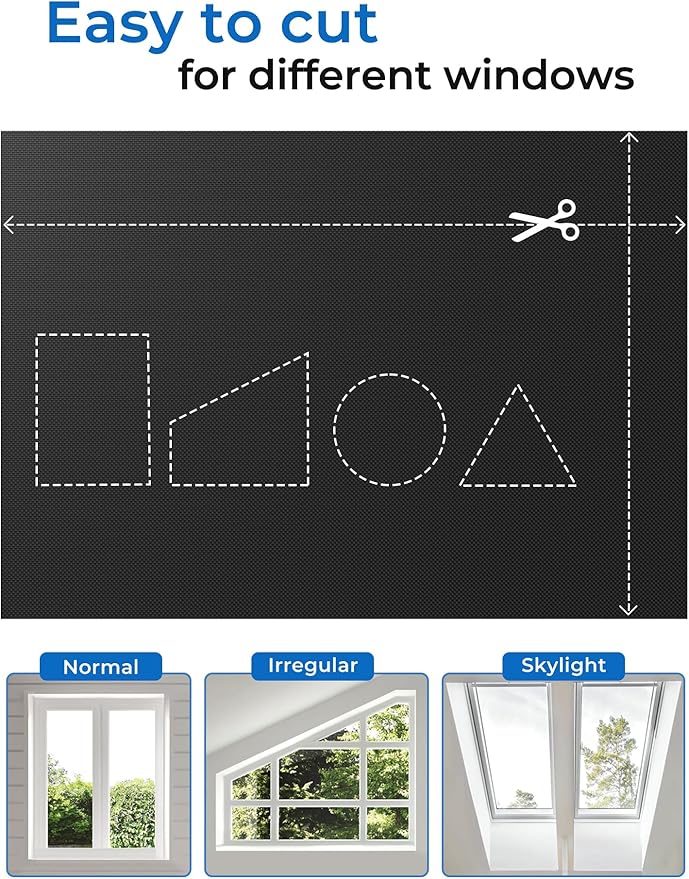 Sumobaby Blackout Curtains for Bedroom Portable 30"x72",No Drill Blackout Shades with Upgraded Hook&Loop Tapes,100% Black Out Window Cover,Thermal Insulated Blinds for Bedroom,Nursery(1 Panel,Black)