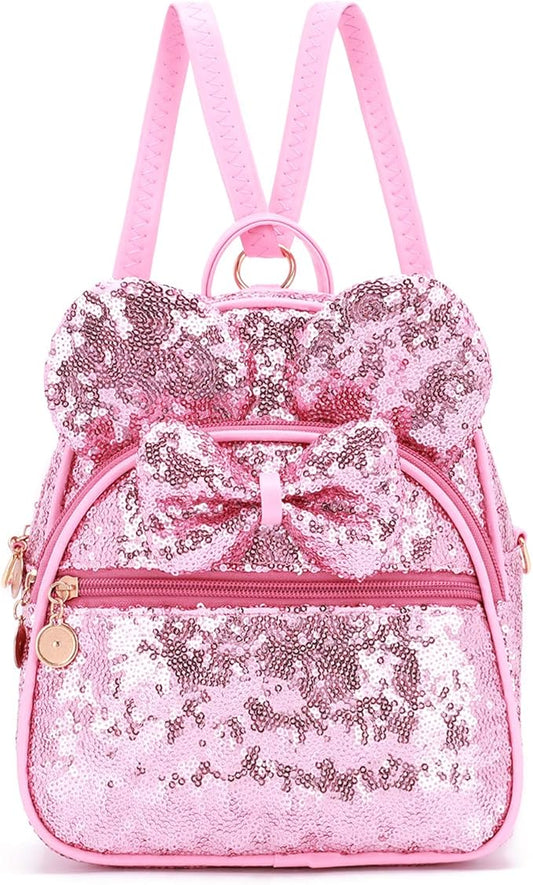 KL928 Girls Bowknot Polka Dot Cute Mini Backpack Small Daypacks Convertible Shoulder Bag Purse for Women