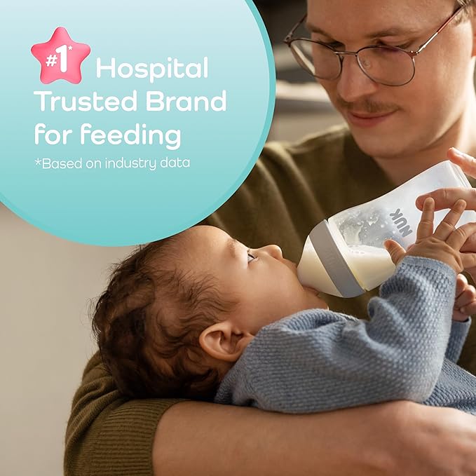 NUK Perfect Match Slow Flow 2-in-1 Natural and Anti-Colic Bottle, 5oz., 4 Pack, BPA Free