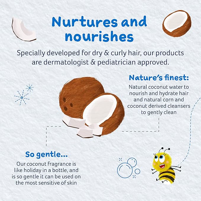 Childs Farm, Coco-Nourish Shampoo contains natural corn and coconut cleansers to gently clean and nourish hair leaving curls defined, 8.4 Fl Oz