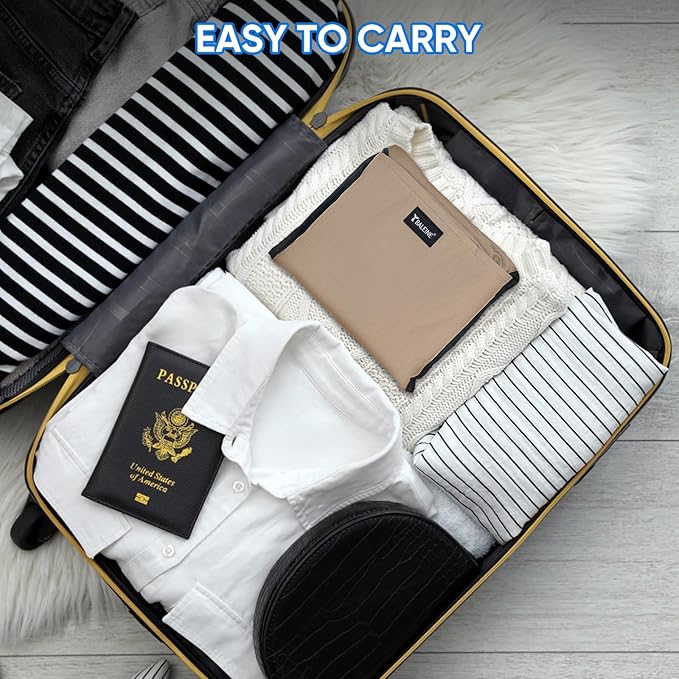 BALEINE 120L Laundry Bag Backpack, 900D Oxford Fabric Large Travel Laundry Bags with Shoulder Straps and 2 Mesh Pockets for College Dorm, Apartment, Laundromat (Khaki, 120L)