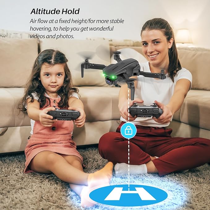 Drone With Camera 1080P for Kids And Adults, RC Quadcopter with Altitude Hold, Mini Drone With One Key Start, Waypoint Fly, Headless Mode, 3D Flip, 3 Speeds, Remote Control Drone for Beginners