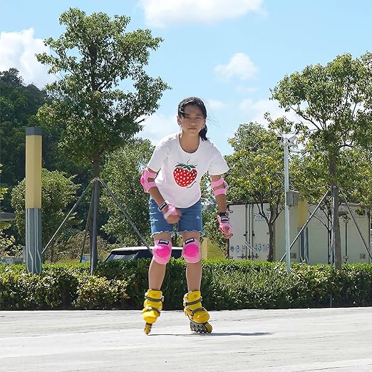 Youth/Kids Knee Pads Elbow Pads Wrist Guards Protective Gear Set for 3-15 Years Child Roller Skates, Skateboard, Cycling, Inline Skating, BMX Bike, Balance Bike, Scooter Riding and Other Outdoor Sports