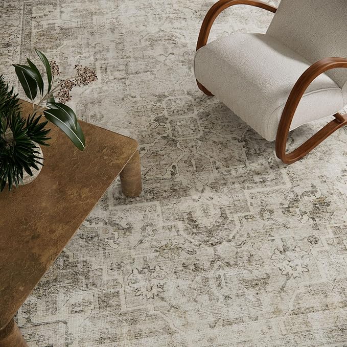 Washable Area Rugs for Living Room: 8x10 Bedroom Area Rugs Boho Vintage Rugs Stain Resistant Non Slip Low Pile Soft Lightweight Carpet for Kitchen Dining Room Farmhouse Nursery Kids Room Home Office