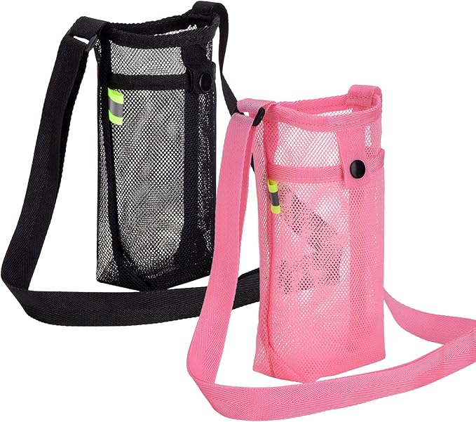 Tainehs Water Bottle Holder Carrier with Adjustable Shoulder Strap - Beach & Sports Bottle Bag for Hiking, Gym, Camping, Walking, Travel