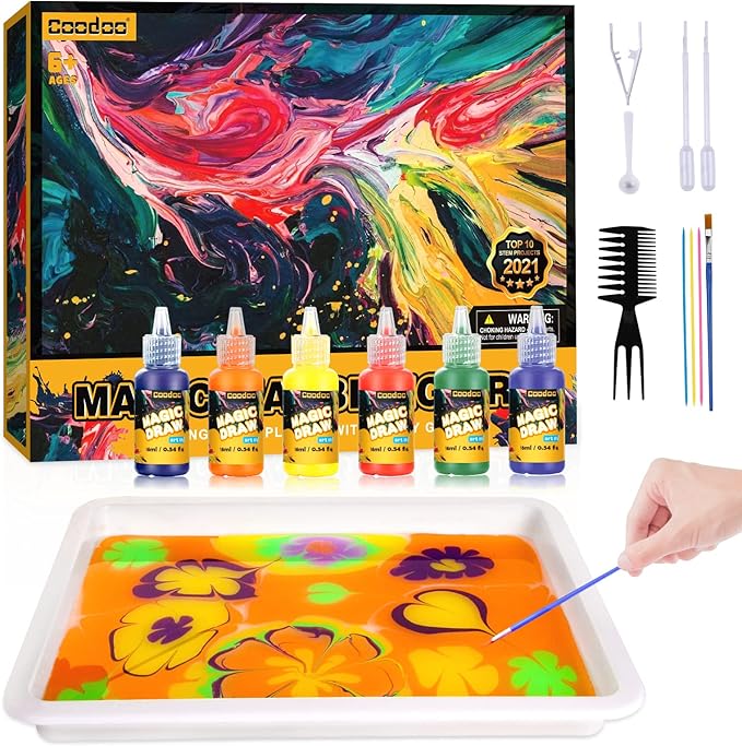 Water Marbling Paint for Kids - Arts and Crafts for Girls & Boys Crafts Kits Ideal Gifts for Kids Age 6-8 8-12