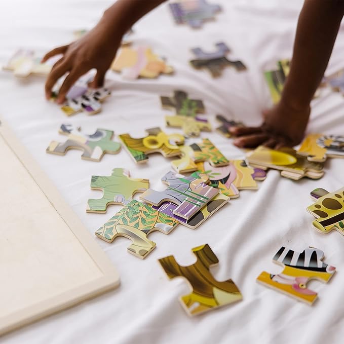 Melissa & Doug African Plains Safari Wooden Jigsaw Puzzle with Storage Tray (24 pcs)